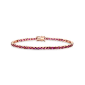 Ruby Tennis Bracelet (6.00 ct.) 2.90mm 4-Prongs Setting in 14K Gold