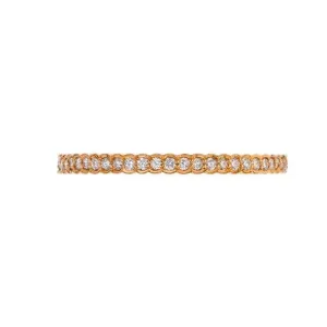 Scallop White Diamond Band, Rose Gold