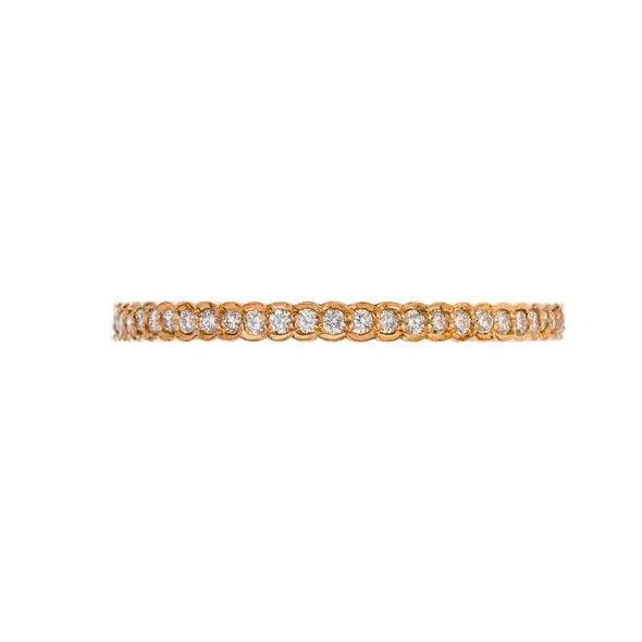 Scallop White Diamond Band, Rose Gold