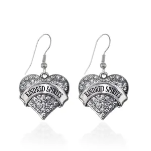 Silver Kindred Spirits Pave Heart Charm Dangle Earrings