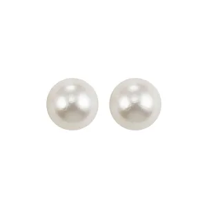 Silver (SLV 995) Classic Book Freshwater Pearls Stud Earrings