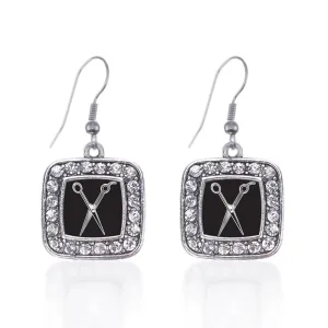 Silver The Stylist Square Charm Dangle Earrings