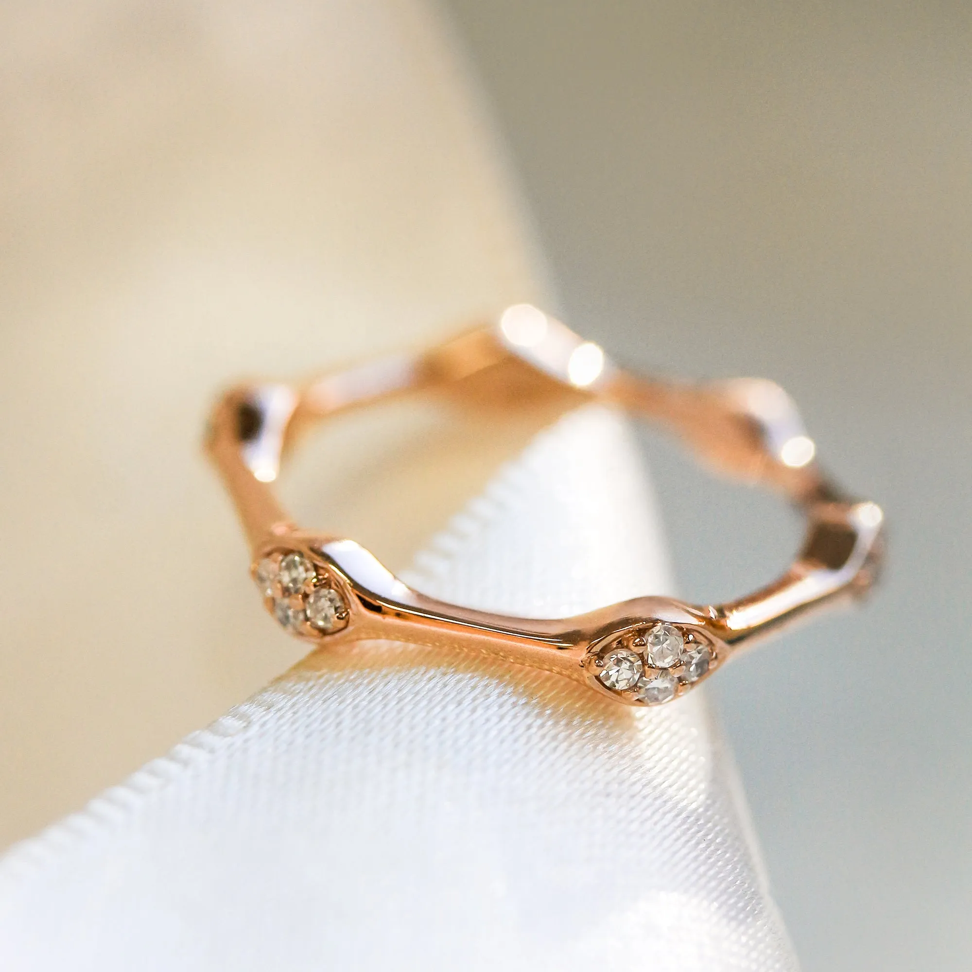 Stackable Wavy Diamond Ring