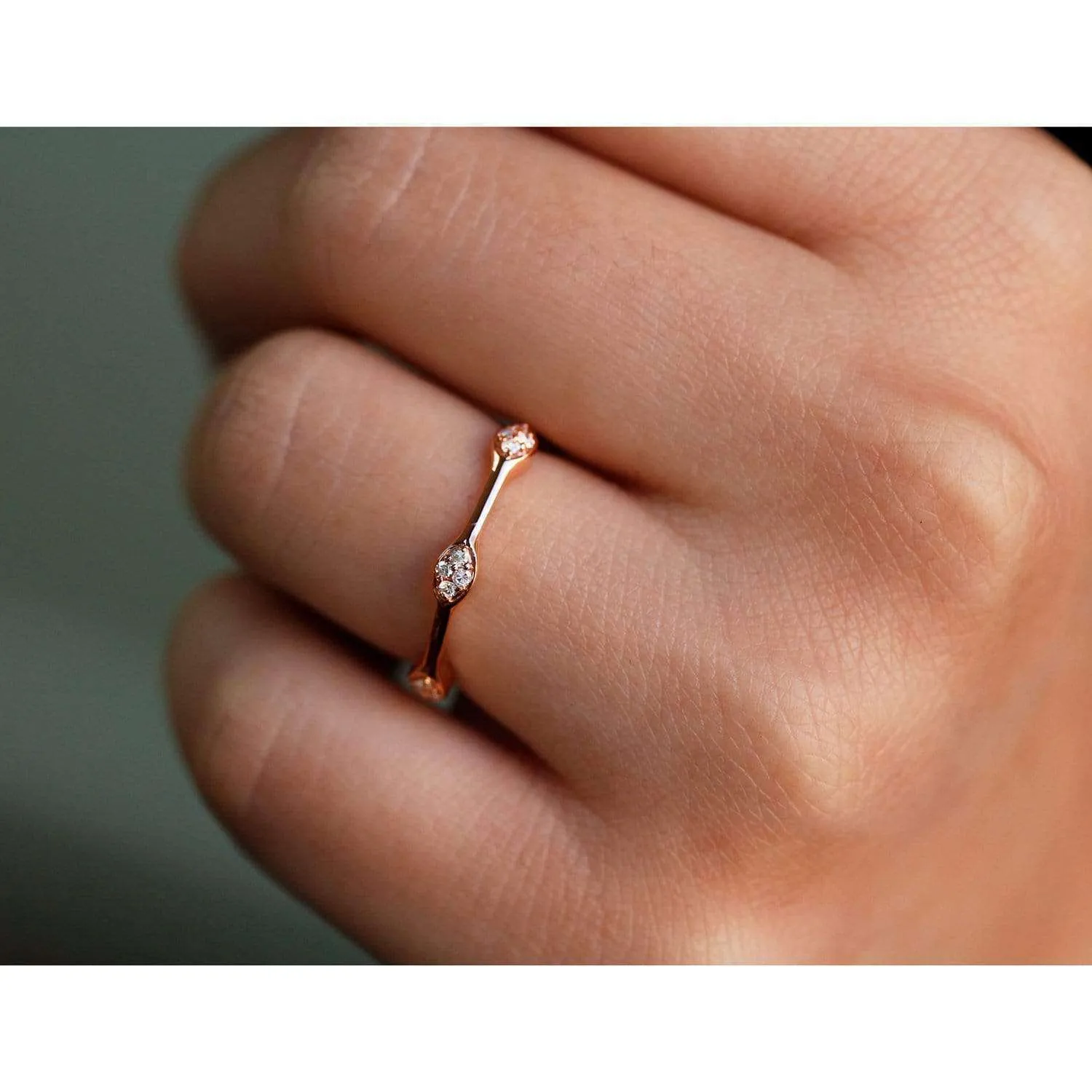 Stackable Wavy Diamond Ring