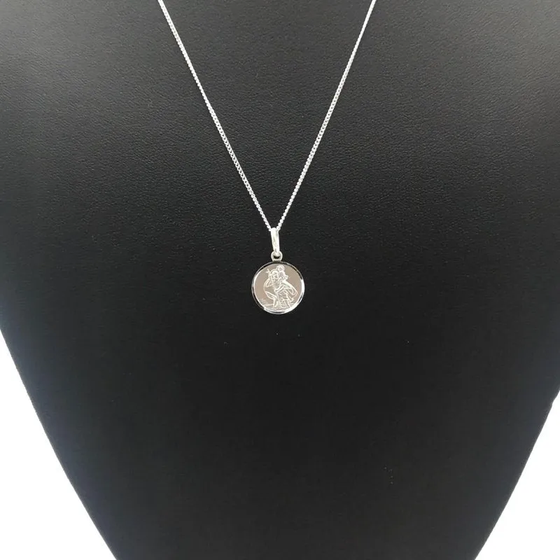 Sterling Silver St. Christopher Disc Pendant