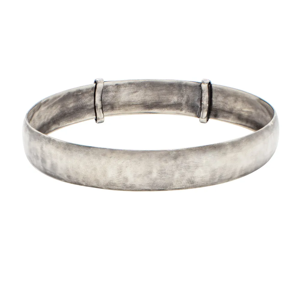 Sterling Slide Bangle in Antiqued Silver - 1/2" W