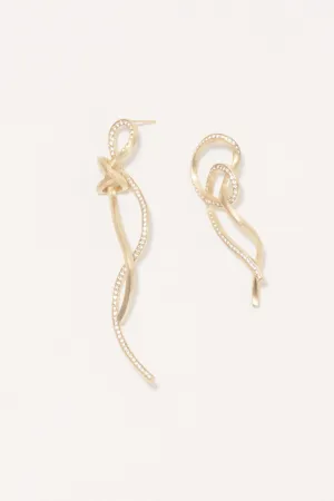 Thread II - White Topaz and Gold Vermeil Earrings