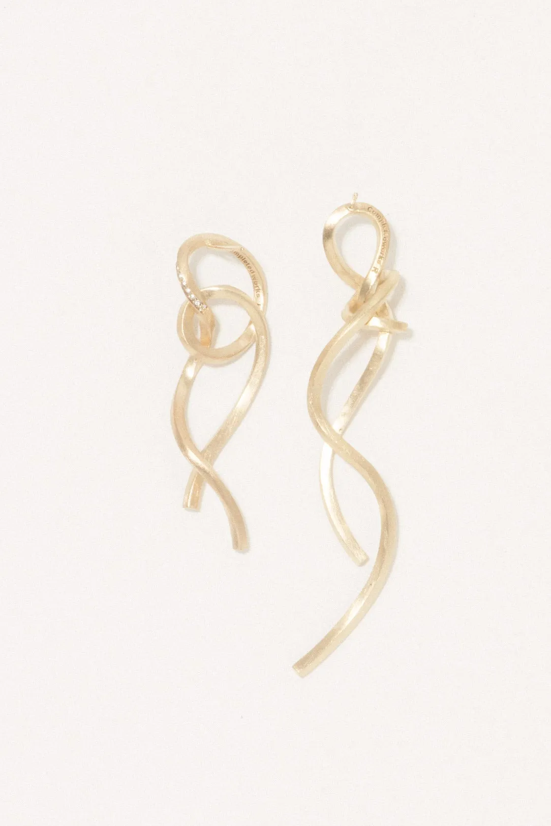 Thread II - White Topaz and Gold Vermeil Earrings