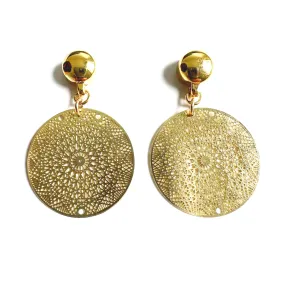 TI-GO Gold Geometric disc earrings