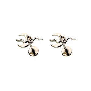 Titanium moon snake flat back studs