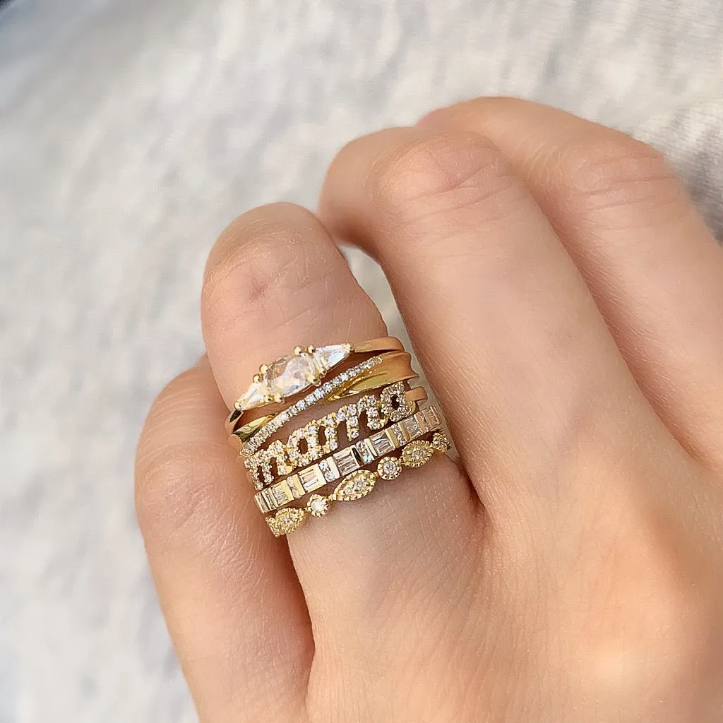 Twist Band With A Line Of Diamonds