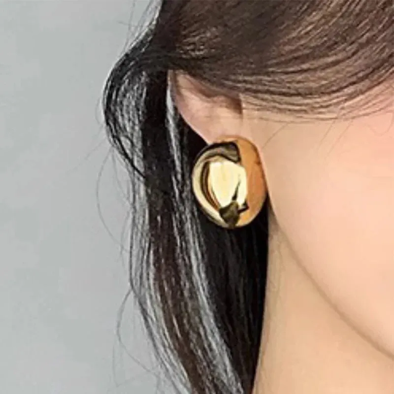 VAIGE Elegant Silver & Gold Statement Stud Earrings