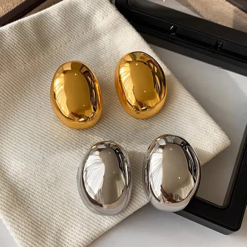 VAIGE Elegant Silver & Gold Statement Stud Earrings