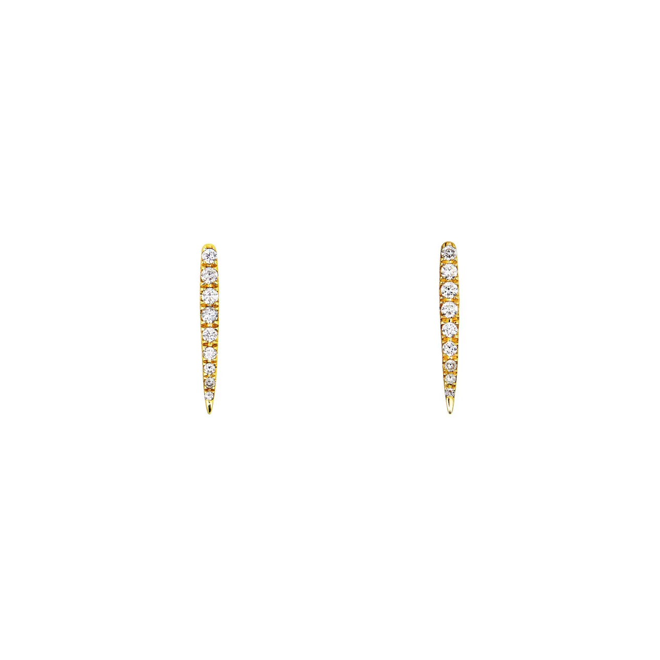 White Diamond Long Drop Stud Earrings