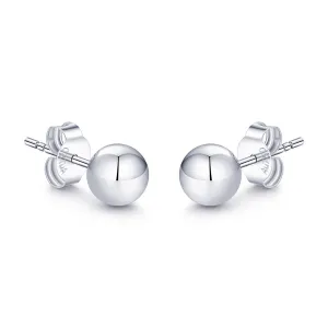 White Gold Ball Stud Earrings