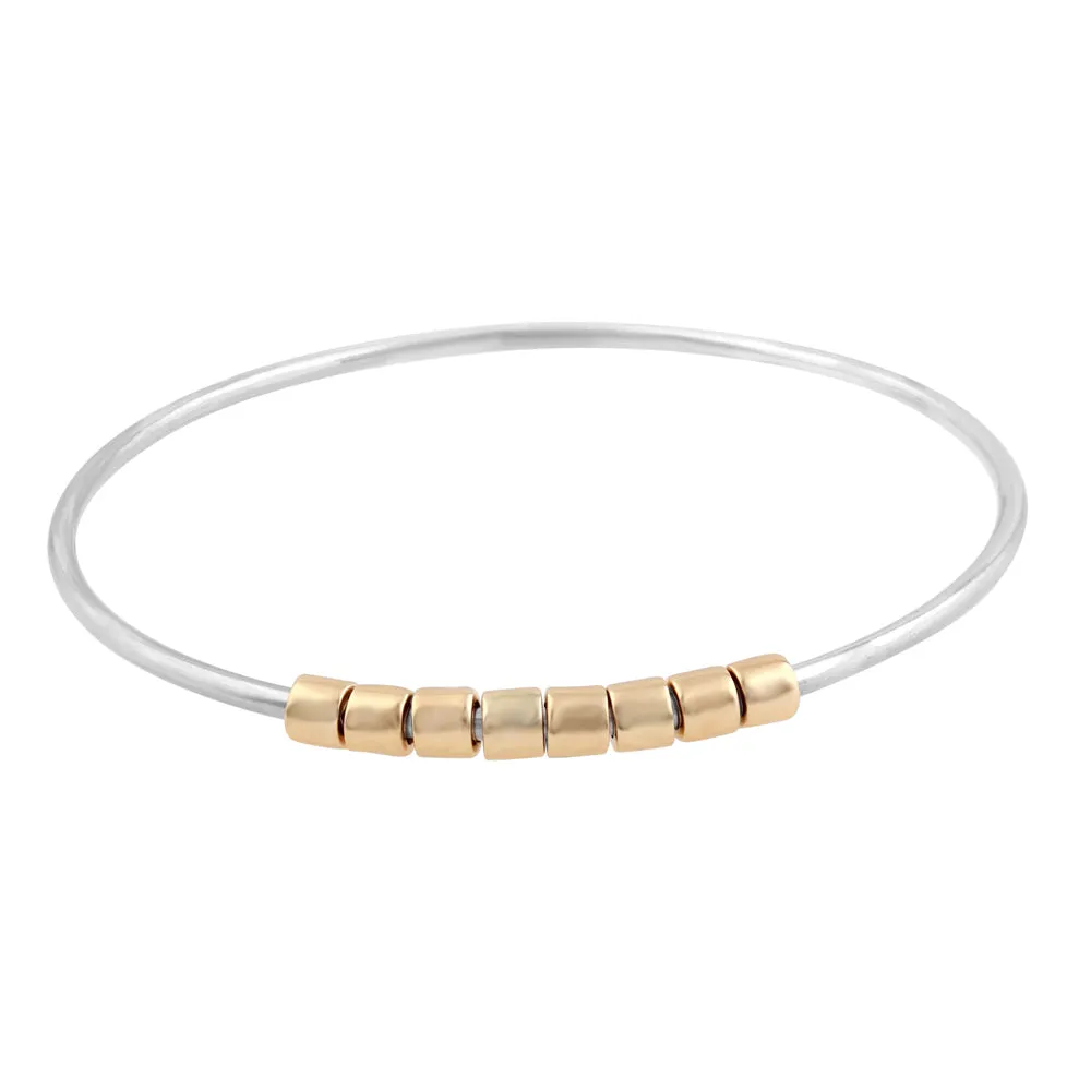 Worry Bangle in Silver & Bronze Beads | Available to ship January 14, 2025