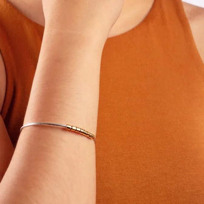 Worry Bangle in Silver & Bronze Beads | Available to ship January 14, 2025