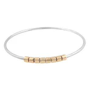 Worry Bangle in Silver & Bronze Beads | Available to ship January 14, 2025